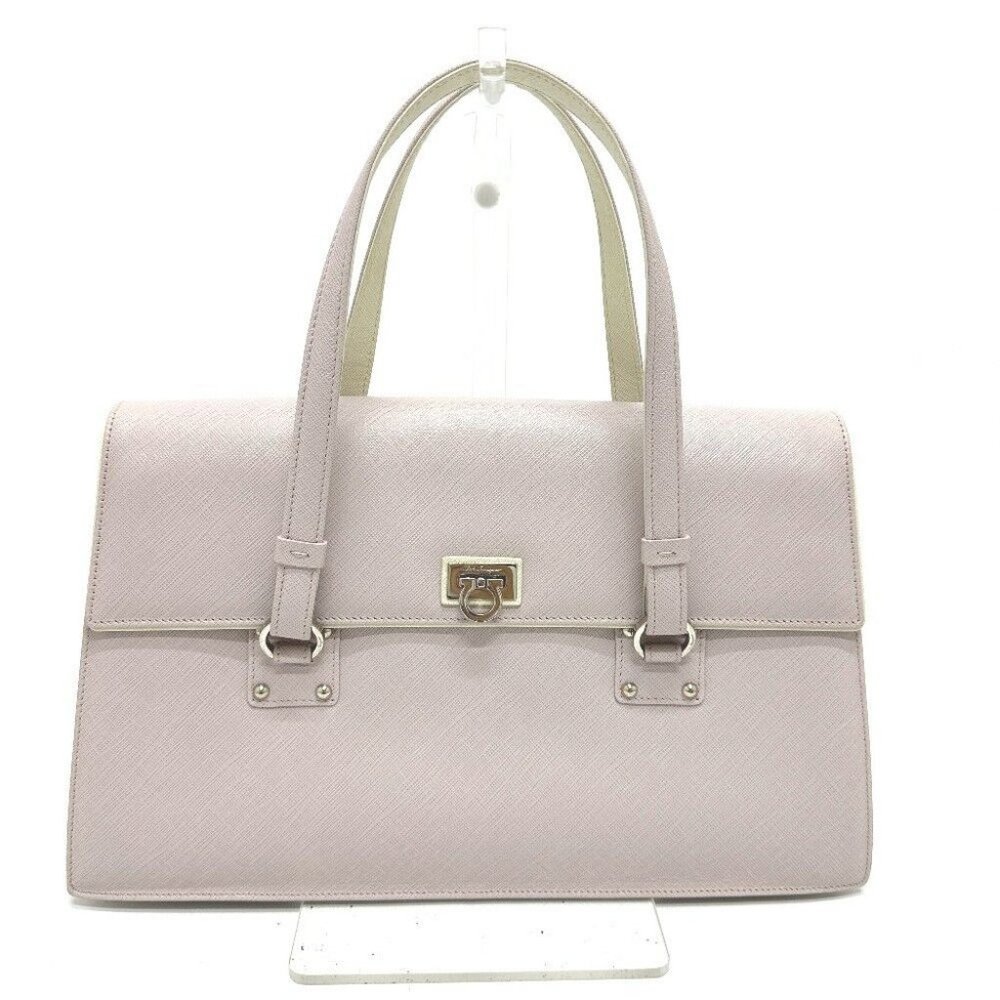 Salvatore Ferragamo Gancini Hand Bag Leather pink